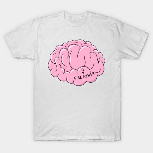 Girl Power Brain T-Shirt by valentinahramov